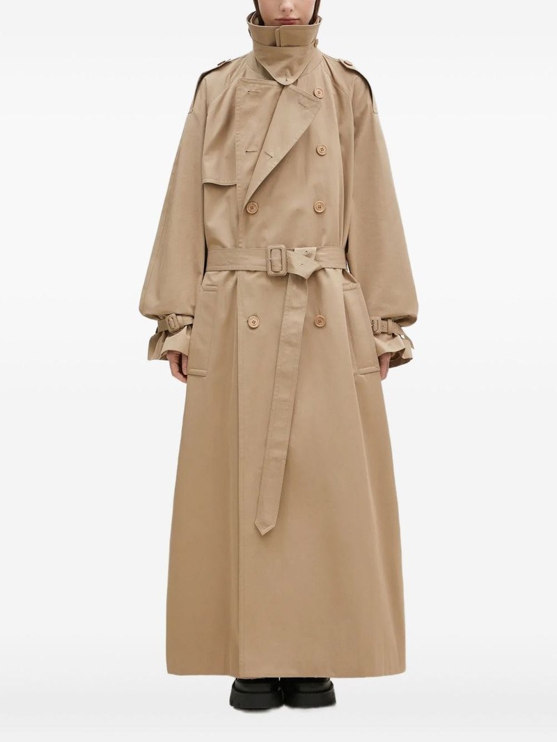 double-breasted belted trench coat 1