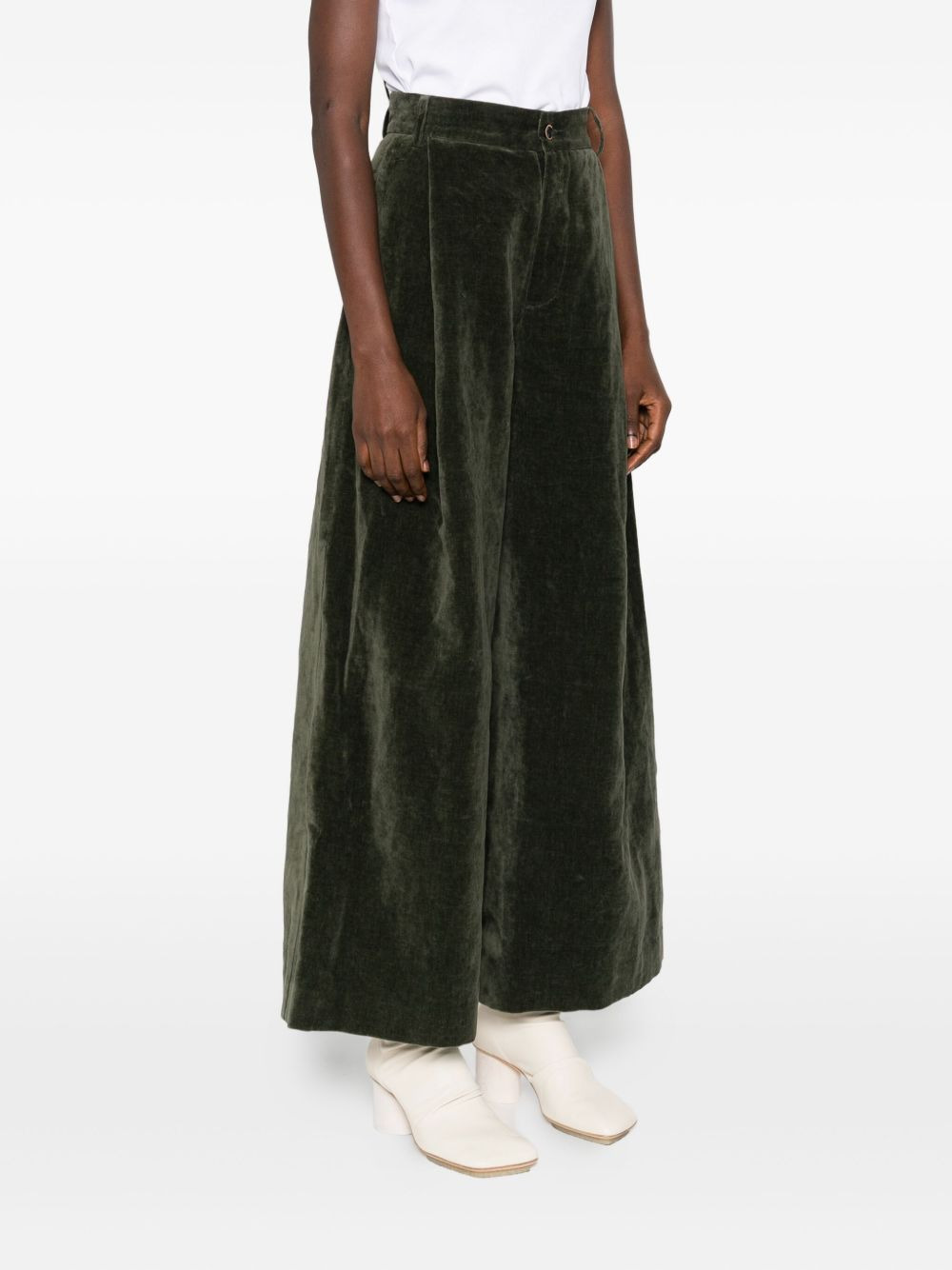 pleated velvet trousers - 3