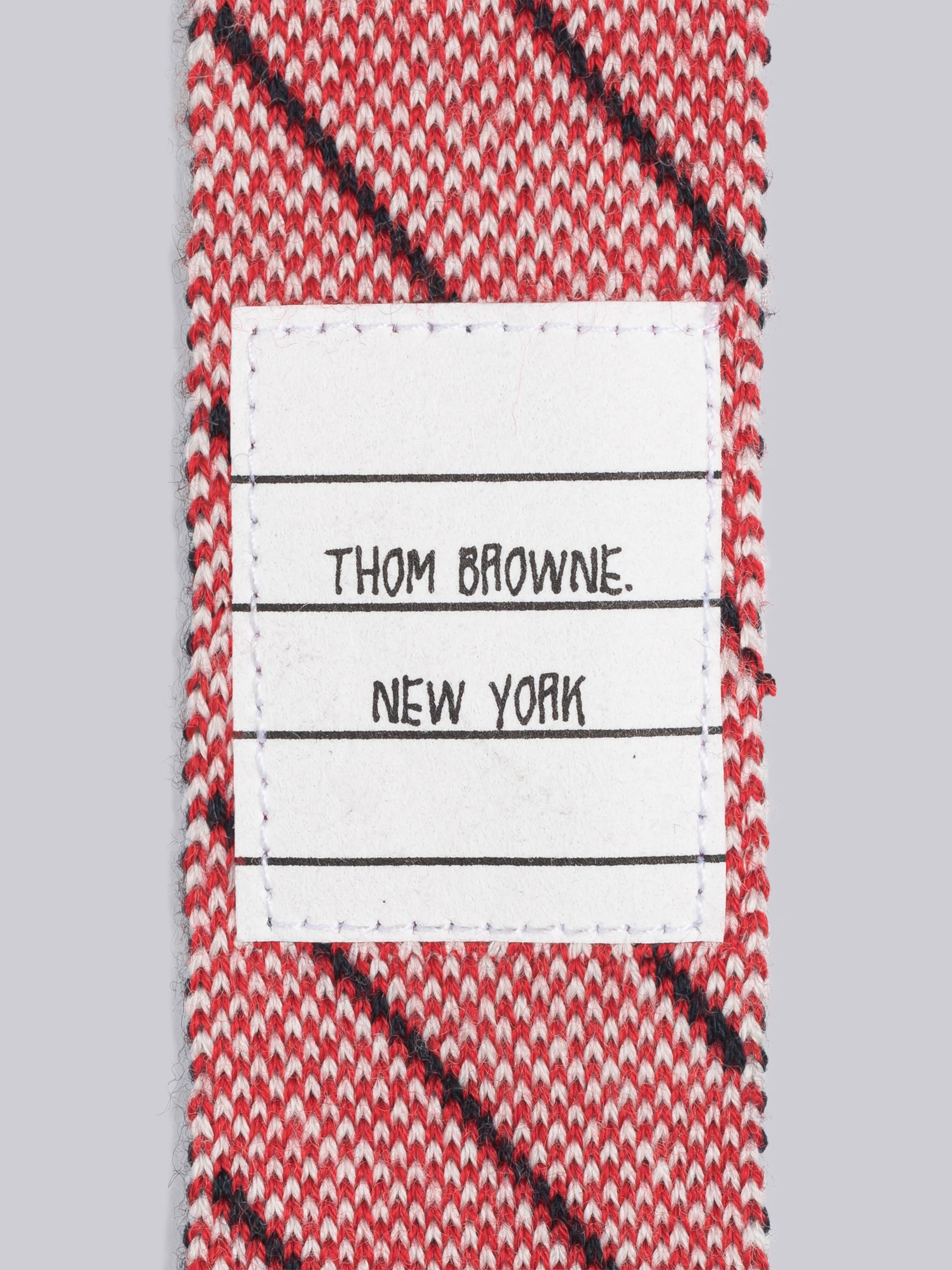 Wool Chalk Stripe Jacquard Knit Tie - 2