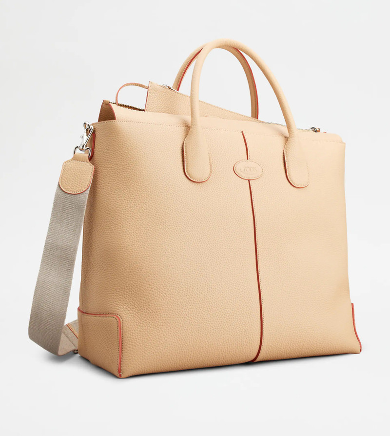 TOD'S DI BAG TRAVEL BAG IN LEATHER - BEIGE 3