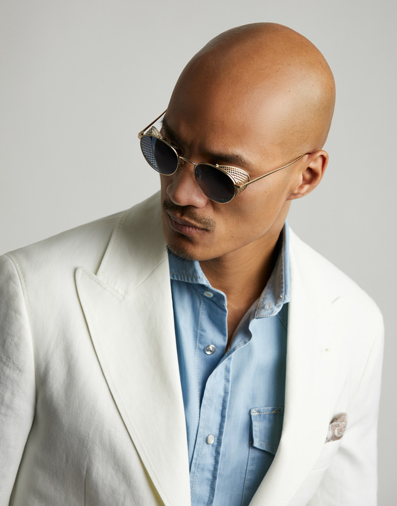 Cesarino metal sunglasses with side shield 5