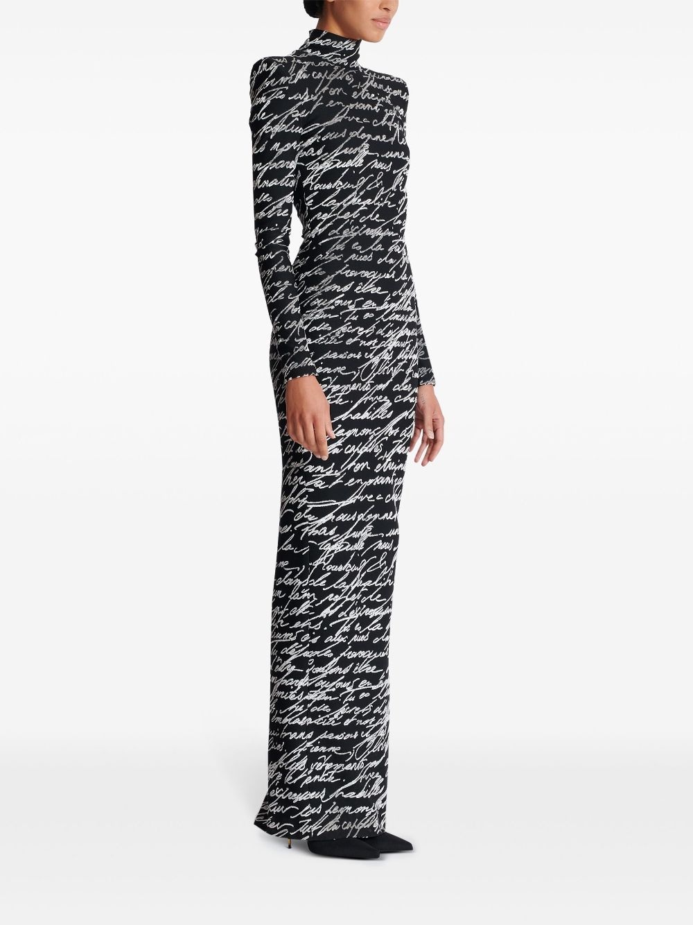 all-over slogan-print maxi dress - 3