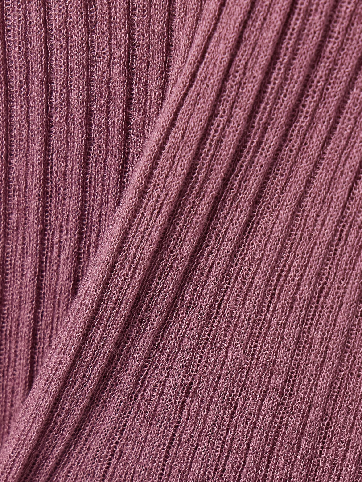 Sheer Knit Long Cami Dress - Beet Magenta - 4