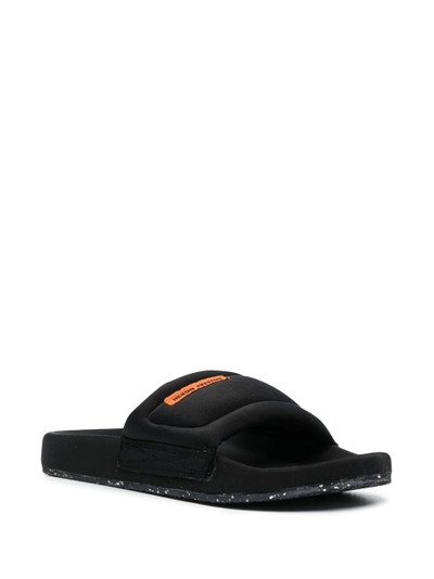 Heron Preston logo patch flat slides outlook