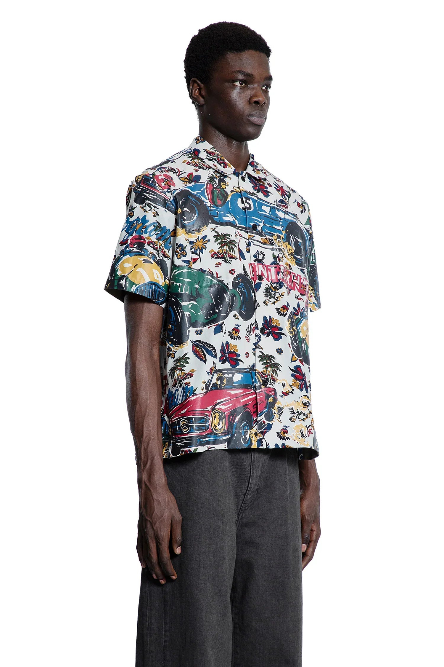 Car-Race-Tropical-Print-T-Shirt - 2