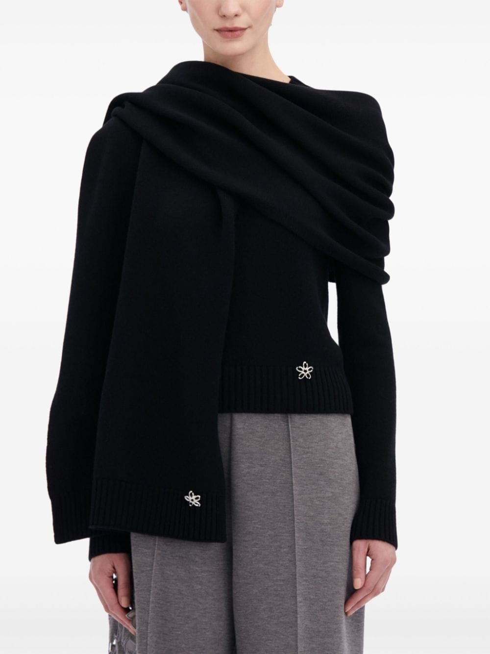 Flower cashmere scarf - 2