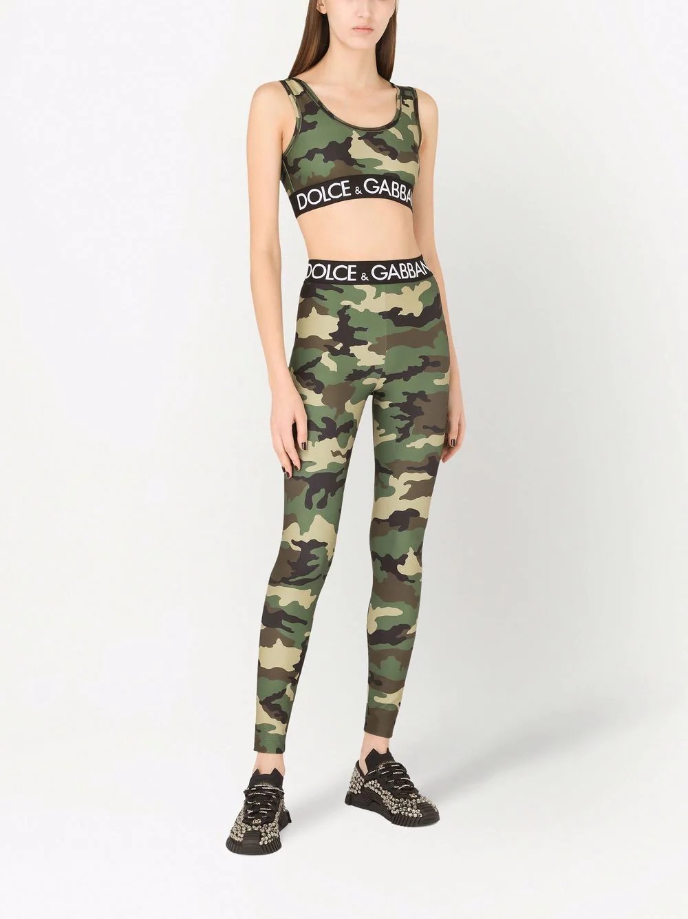 logo-waistband camouflage-print leggings - 2