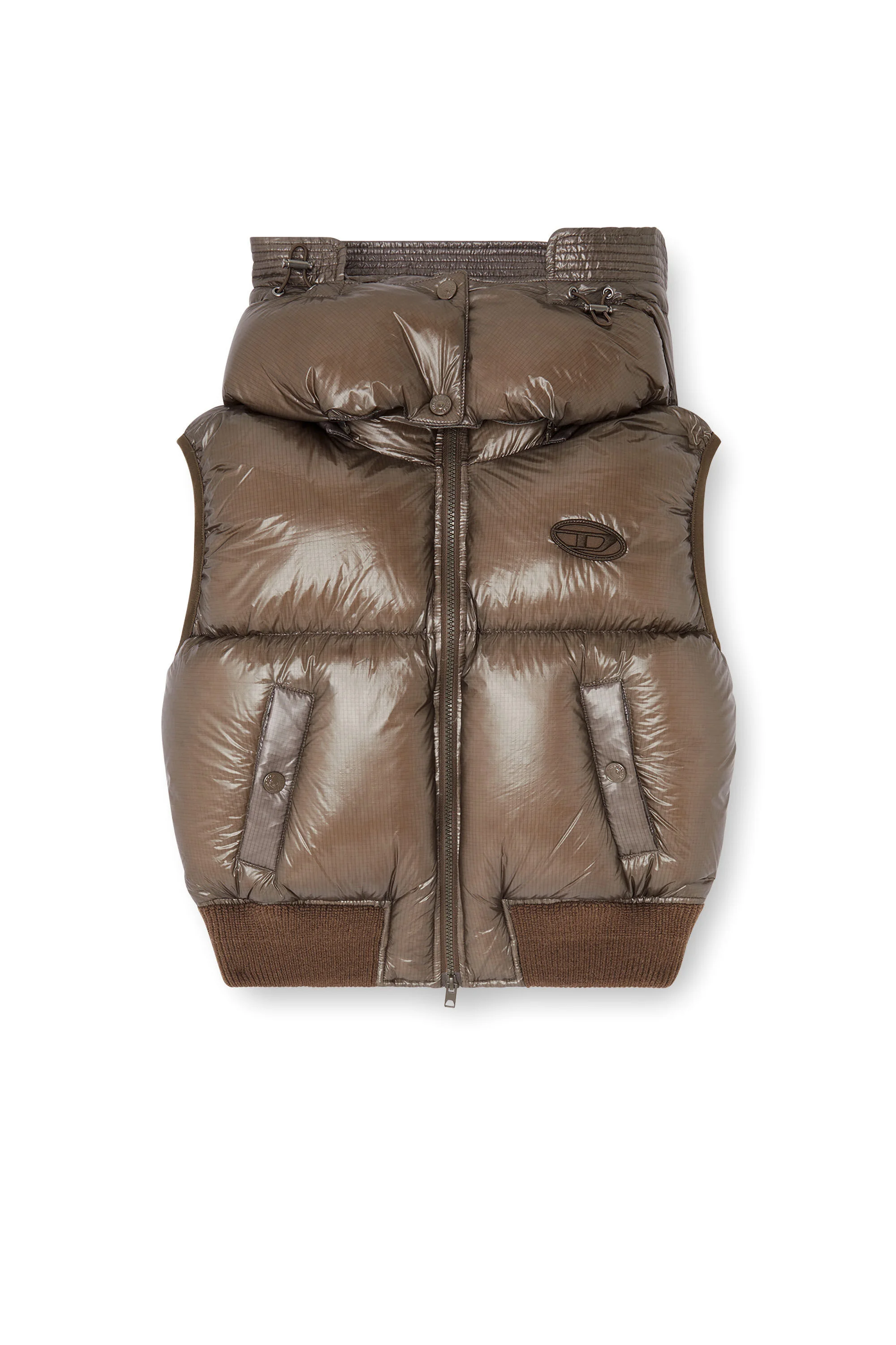 DOWN VEST IN RIPSTOP WITH DETACHABLE HOOD - 1