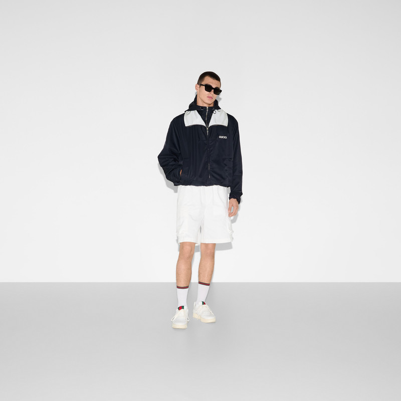 GUCCI Nylon twill jacket with patch outlook