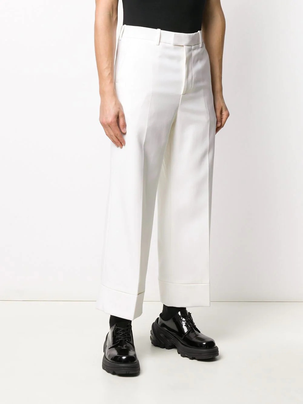 wide-leg cropped trousers - 3