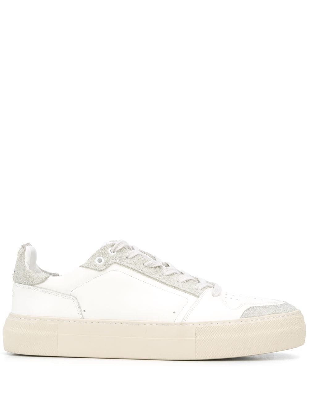 leather panel low top sneakers - 1