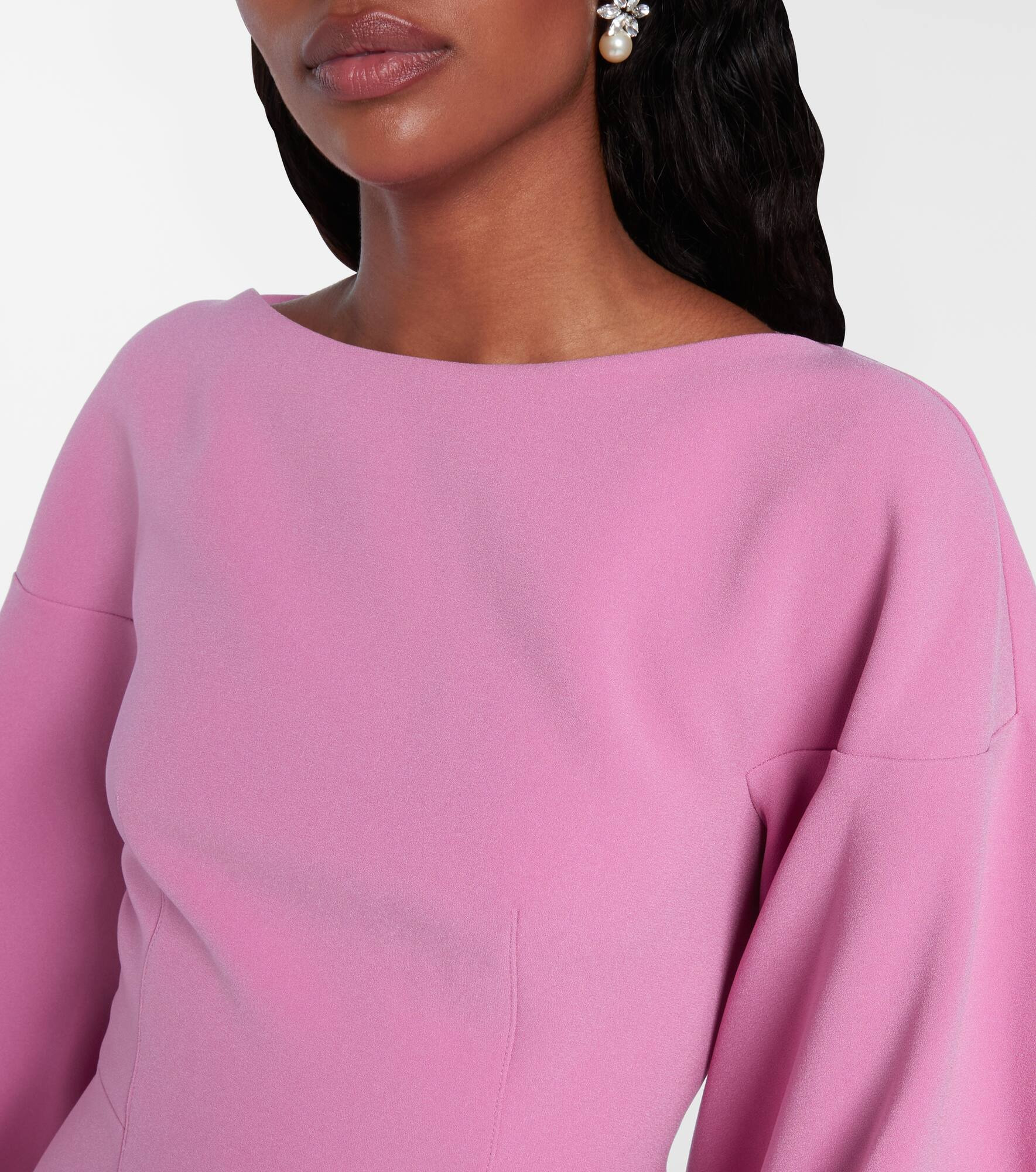 Garance balloon-sleeve crêpe gown - 4