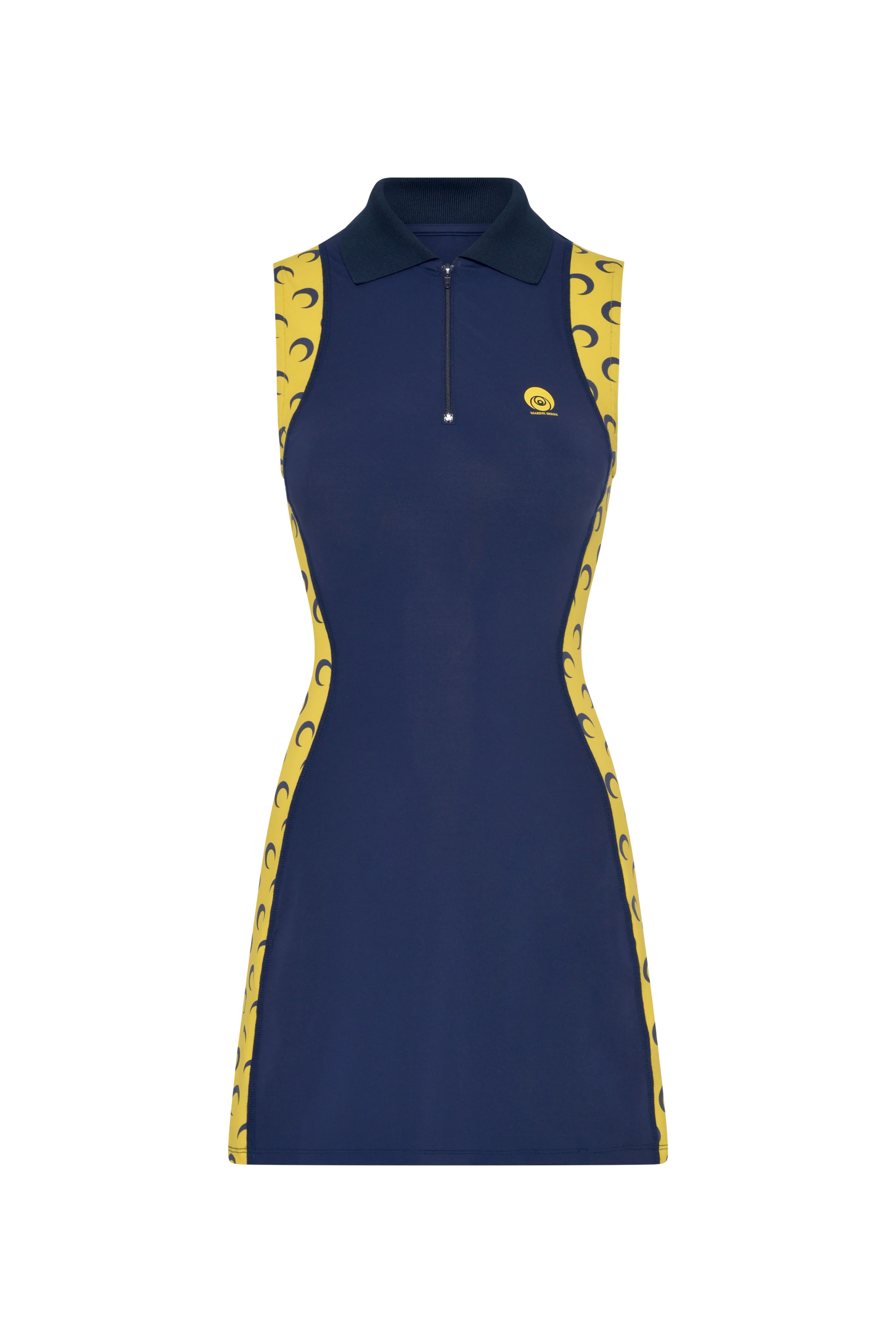 Athleisure polo mini dress with moon inserts - 1