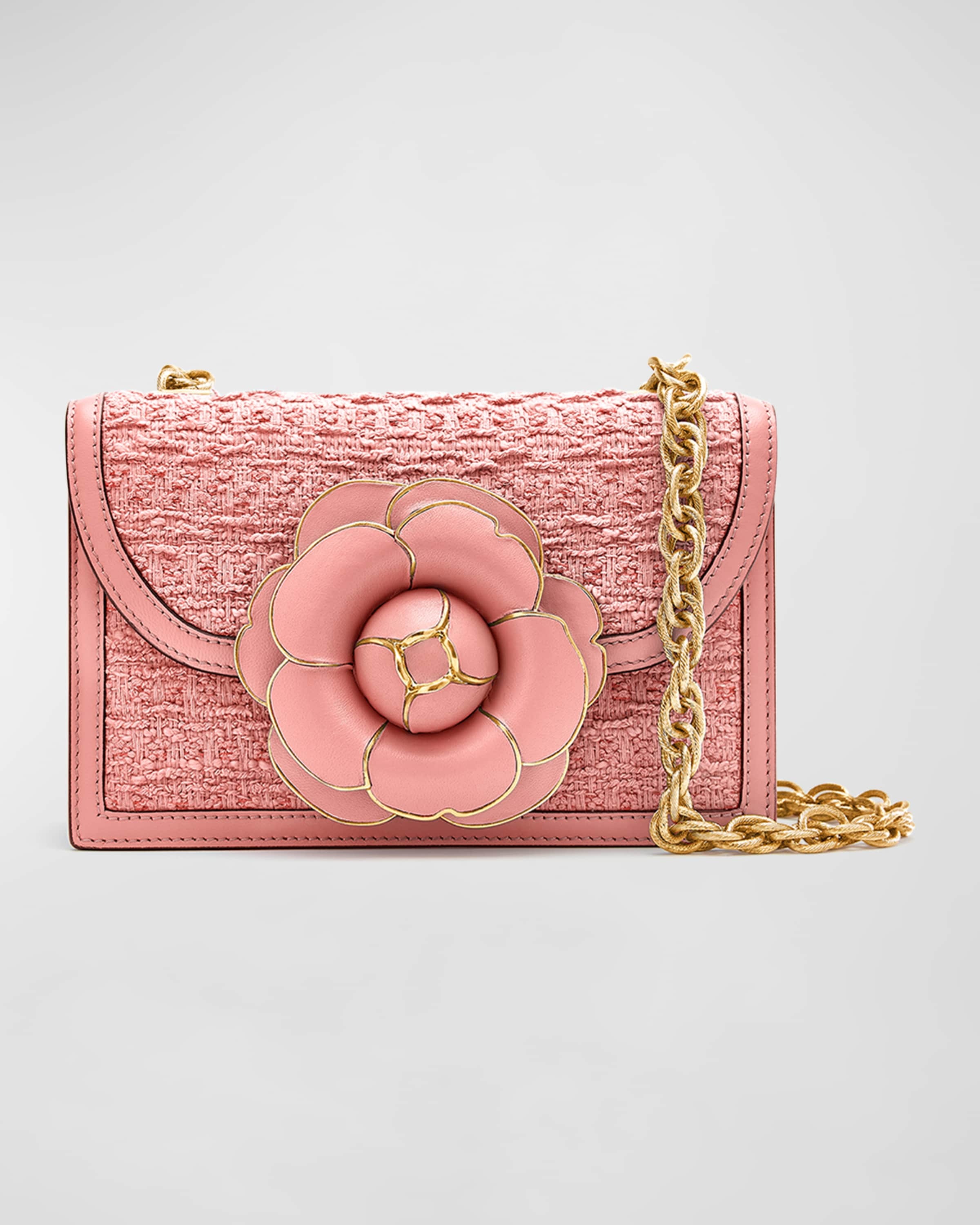 Flower Tweed Chain Shoulder Bag - 1