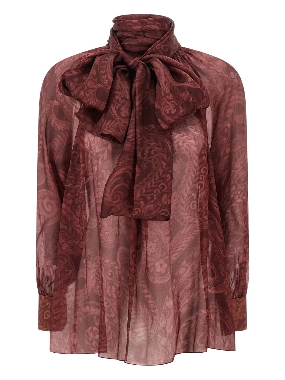 paisley-print bow blouse - 1