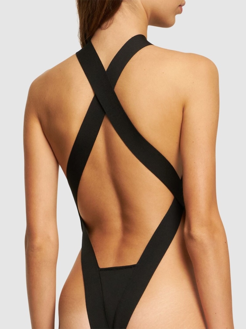 SAINT LAURENT Fitted viscose blend bodysuit | luisaviaroma