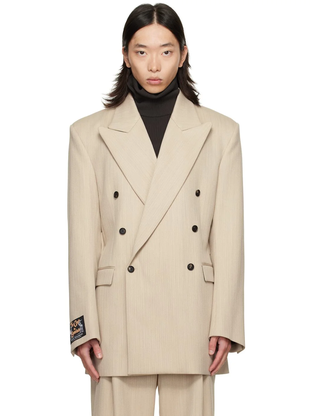 Beige Oversized Blazer - 1