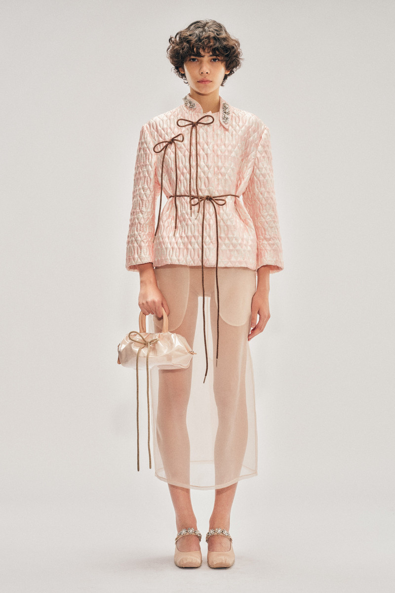 Embellished Quilted Offset Fragment Collar Jacket 1