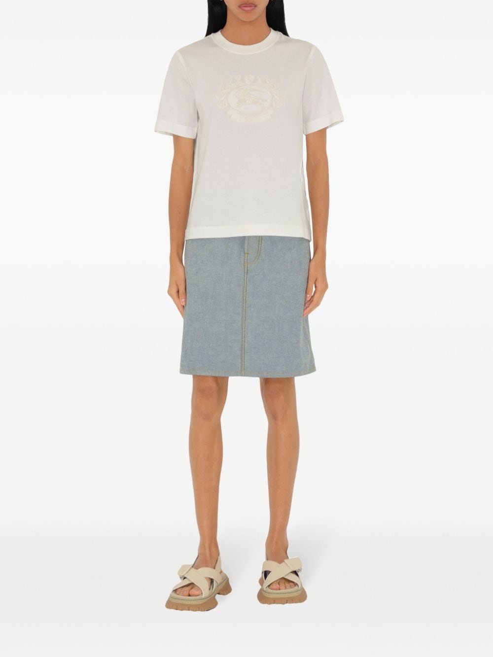 logo-embroidered cotton T-shirt - 2