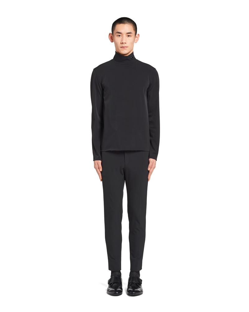 Prada Technical jersey mock turtleneck outlook