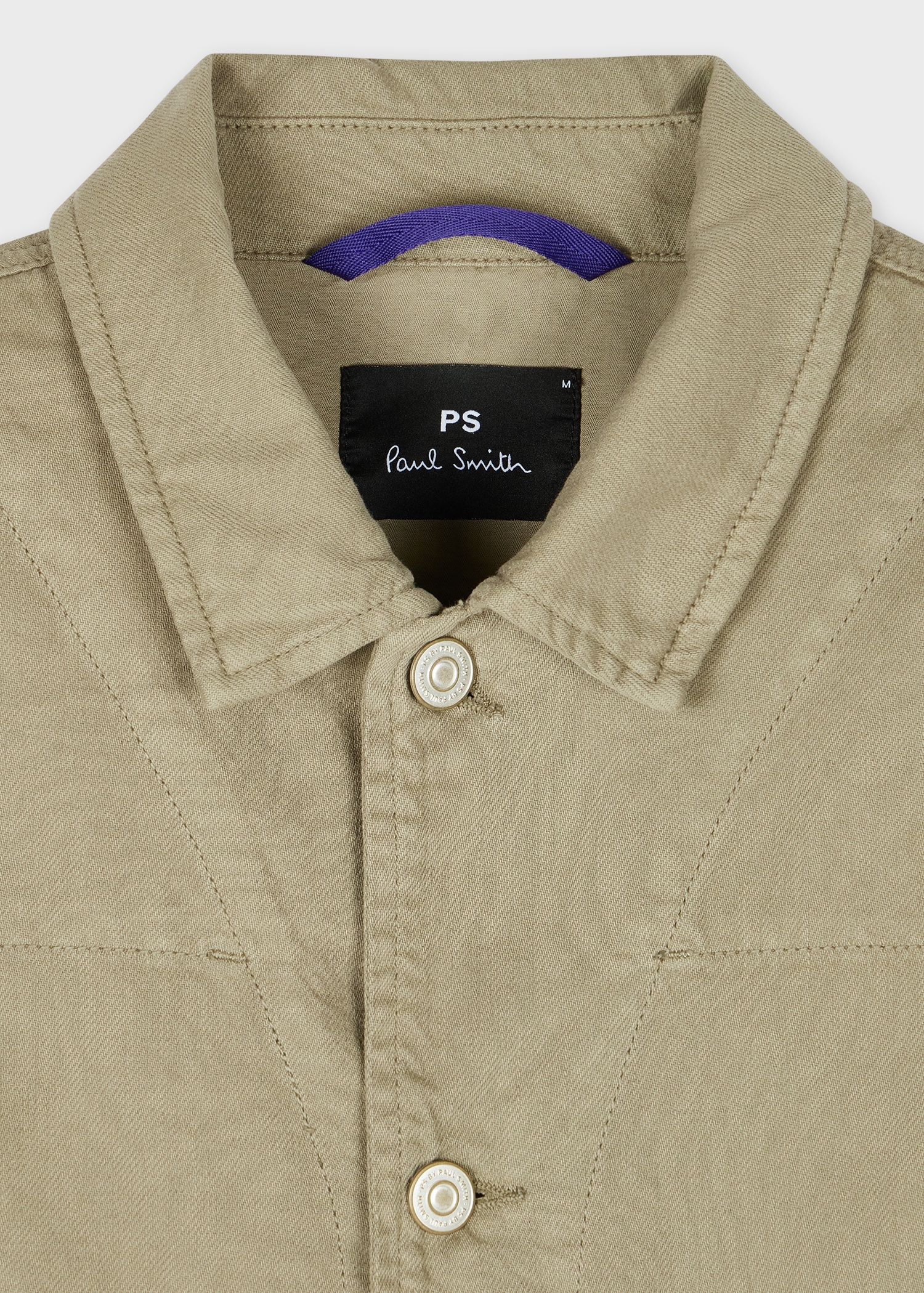 Sage Green Cotton-Linen 'Broad Stripe Zebra' Work Jacket - 3