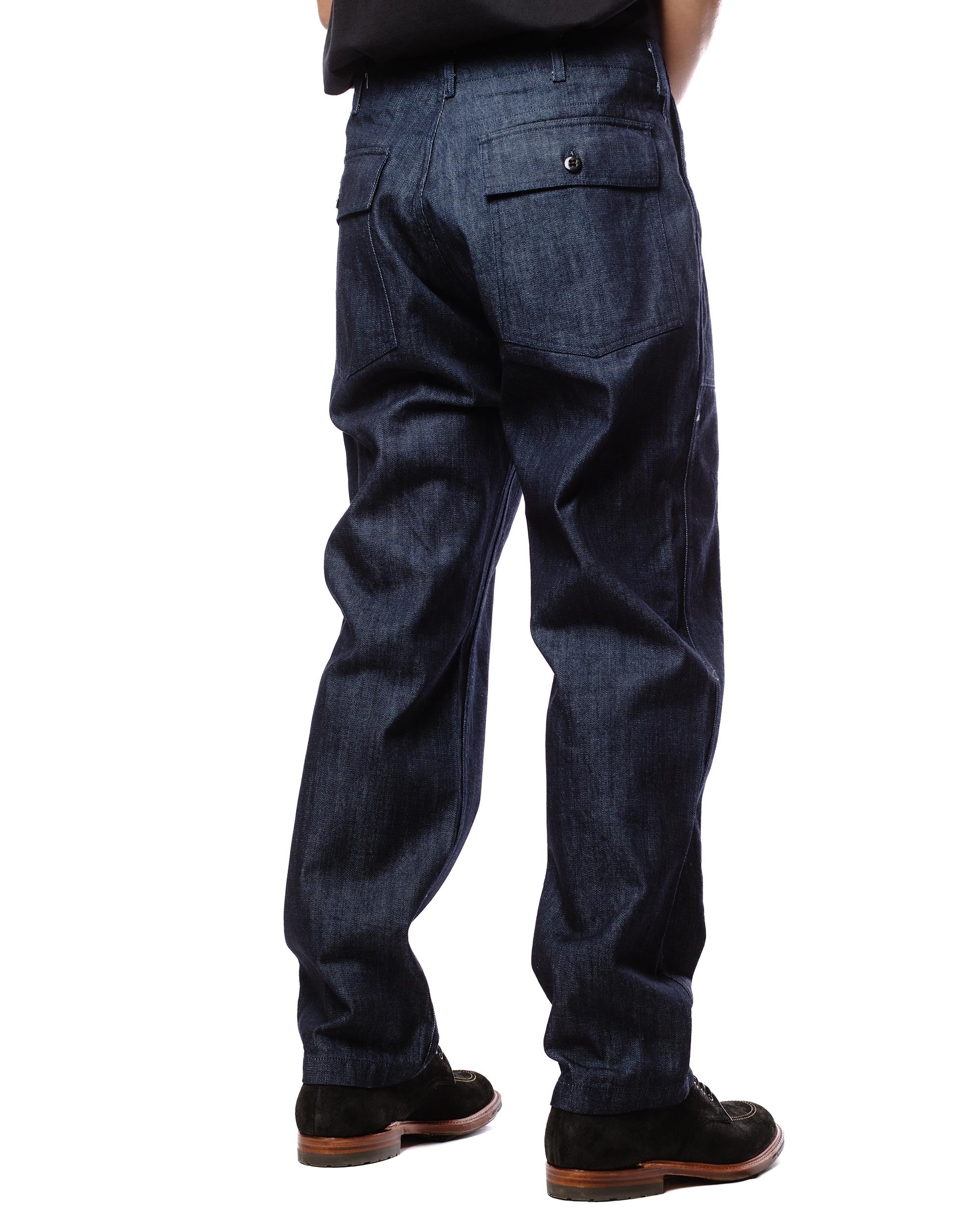 Fatigue Pant Indigo Cotton Broken Denim - 4