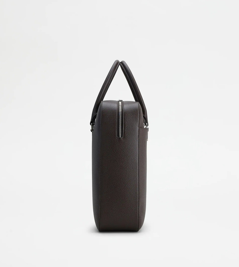 Tod's TIMELESS BRIEFCASE IN LEATHER SMALL - BROWN outlook