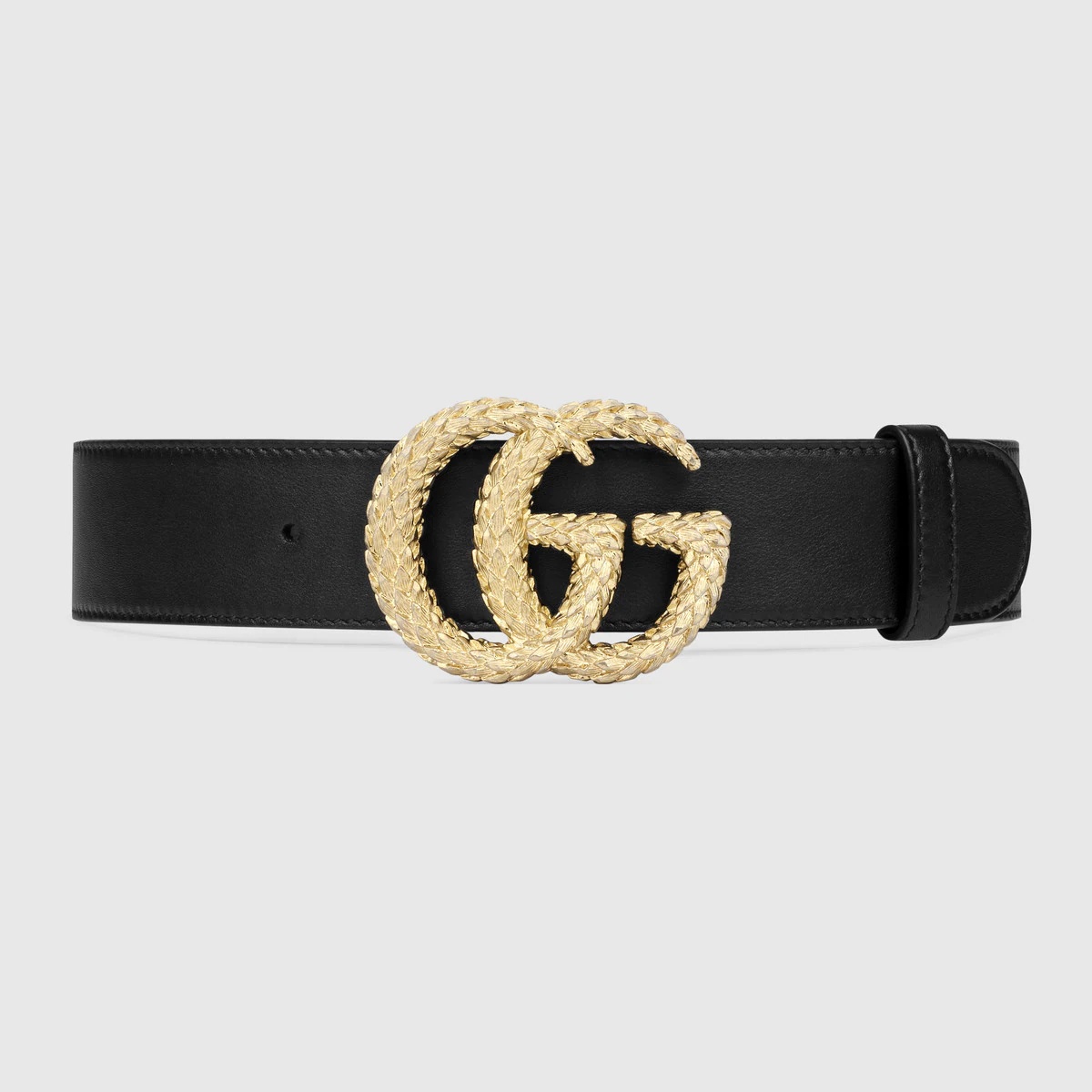 Belt with textured Double G buckle - 1