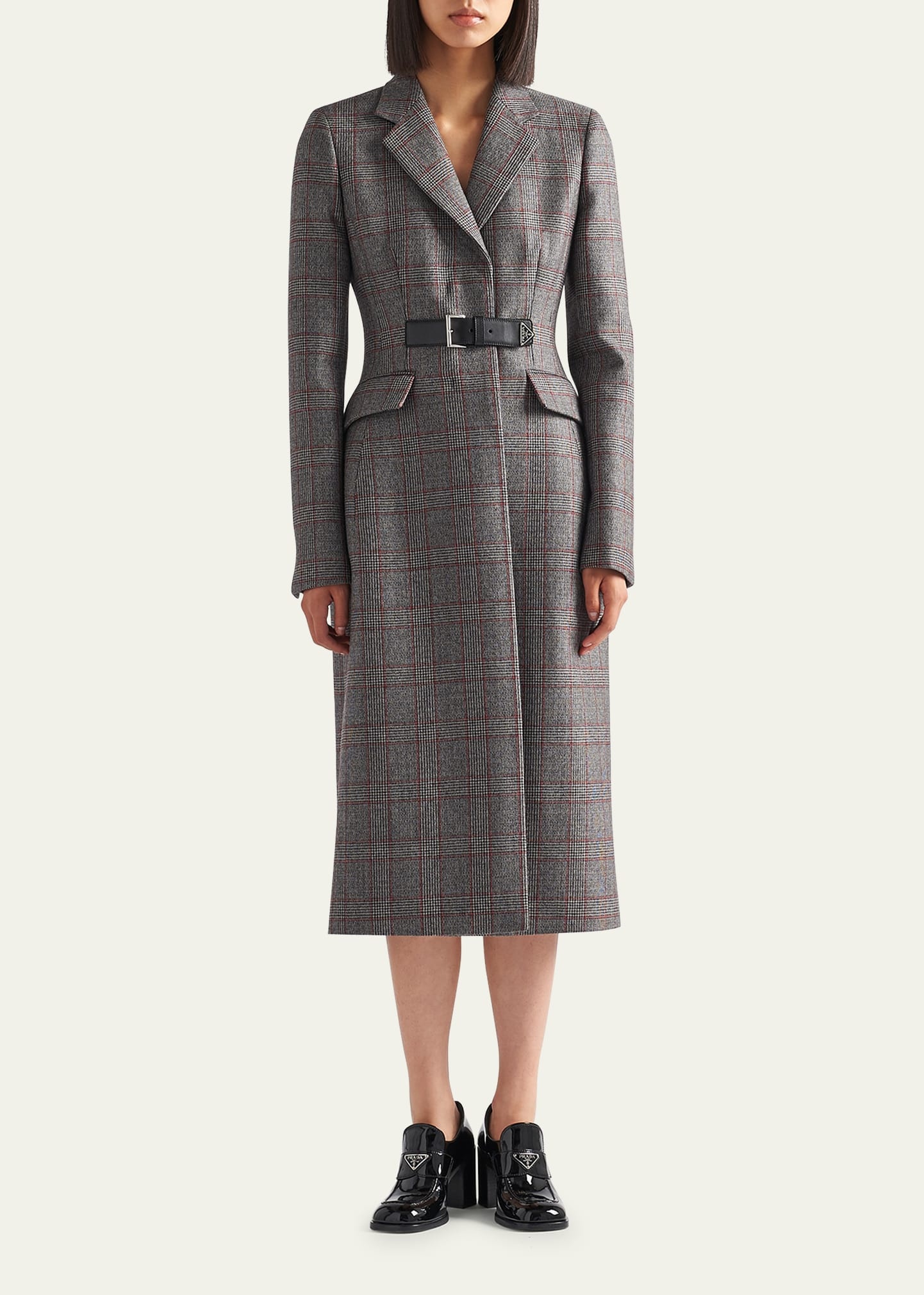 Galles Wool Coat with Leather Belt - 2