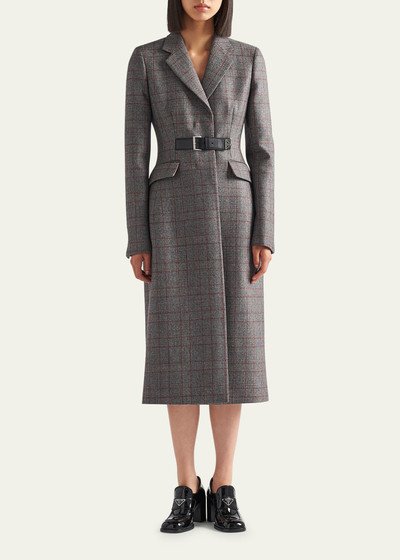 Prada Galles Wool Coat with Leather Belt outlook