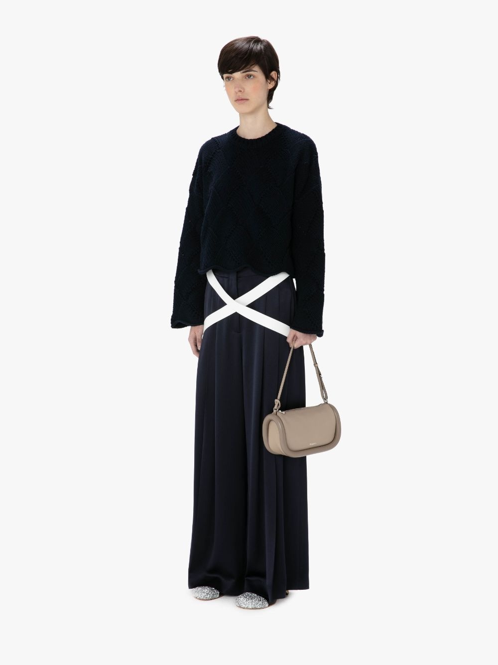 basket-weave cropped jumper - 4