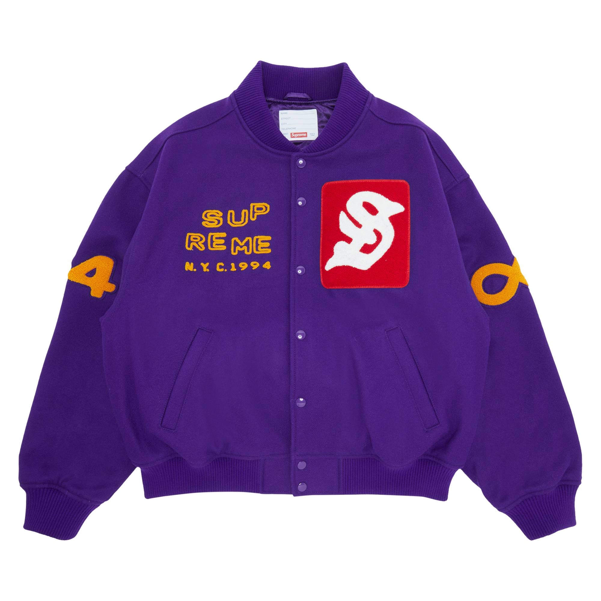 Supreme Tourist Varsity Jacket 'Purple' - 1