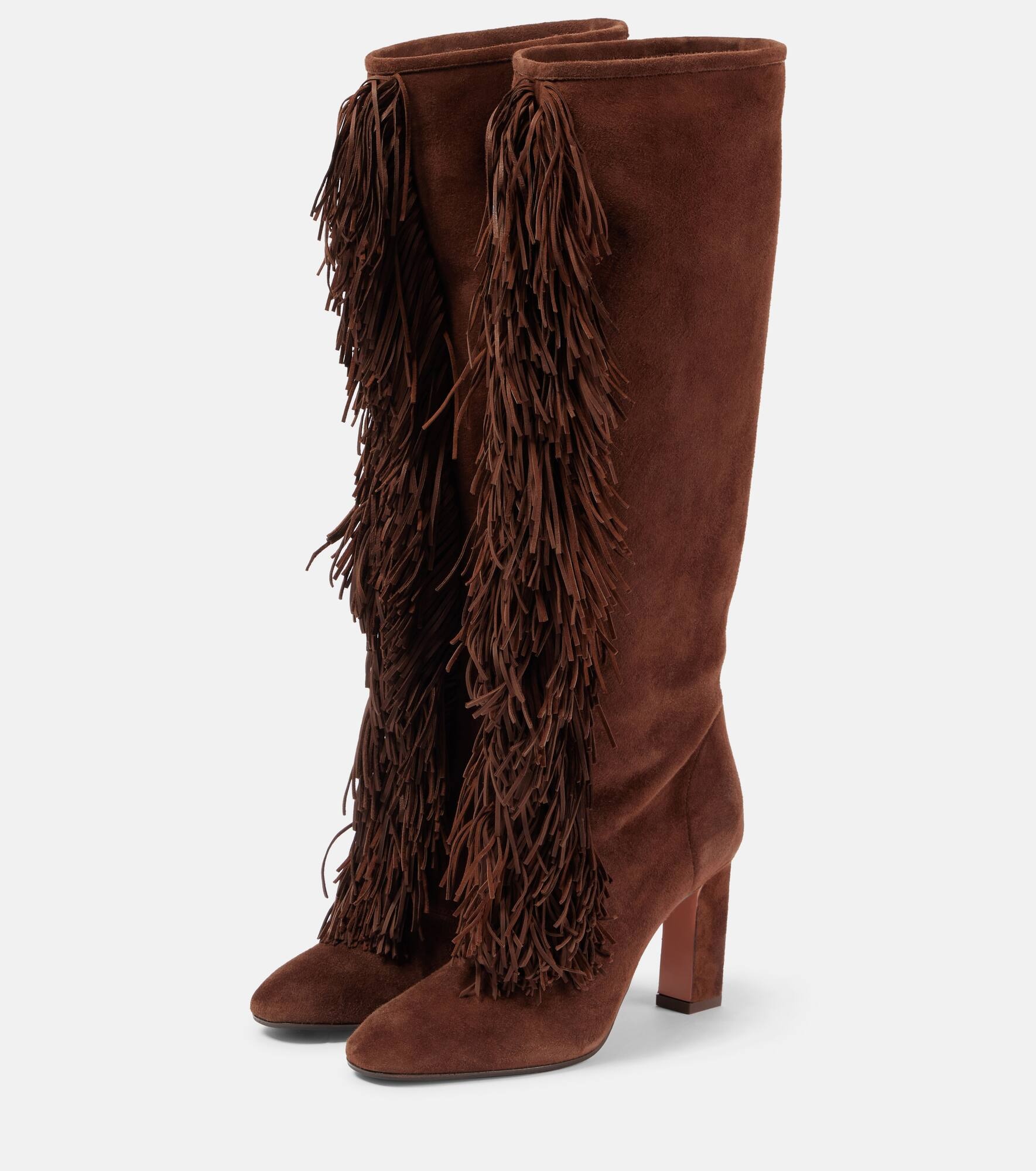 Gytane 85 fringed suede knee-high boots - 4
