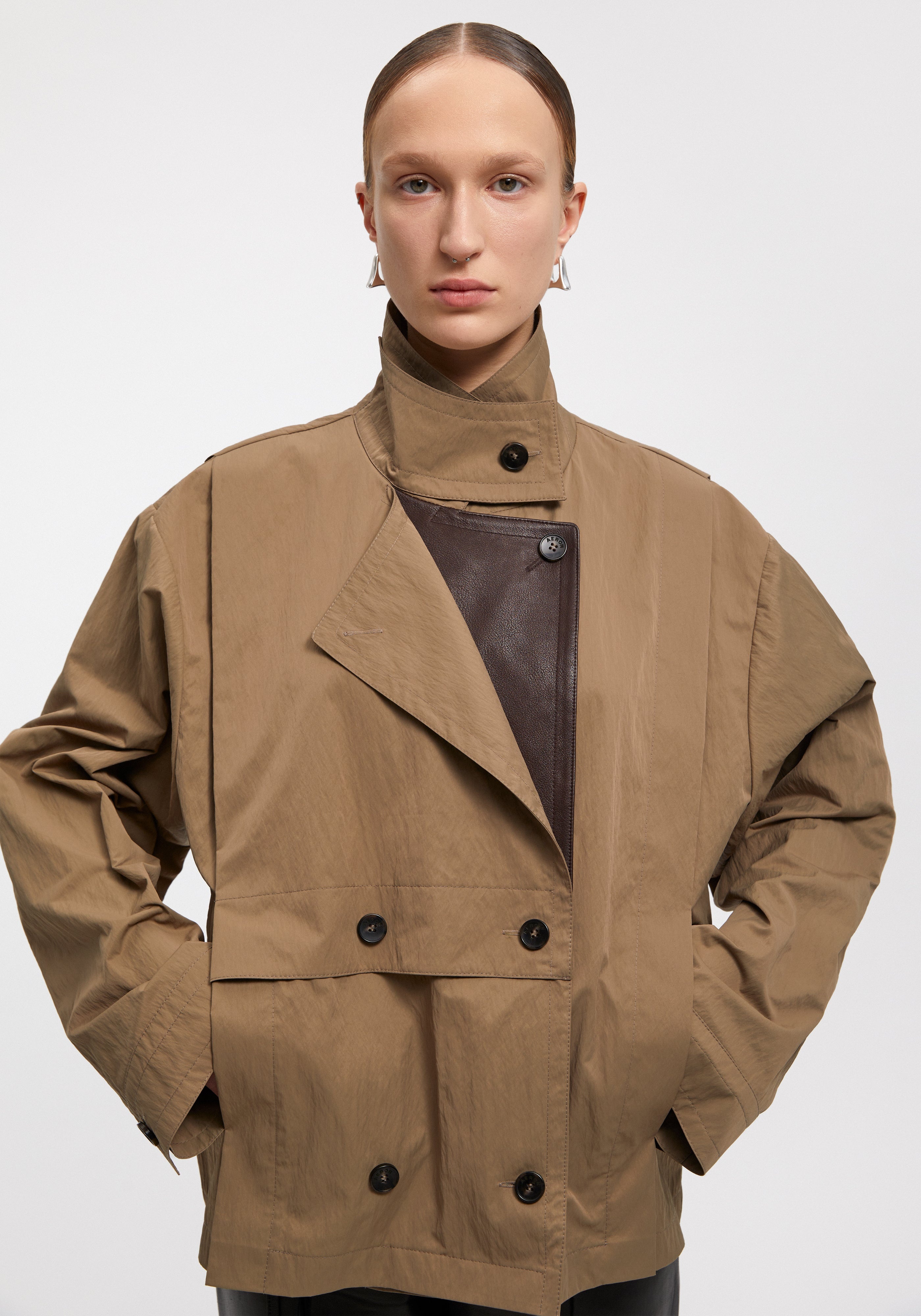 CORAL
Leather panelled technical jacket - 2