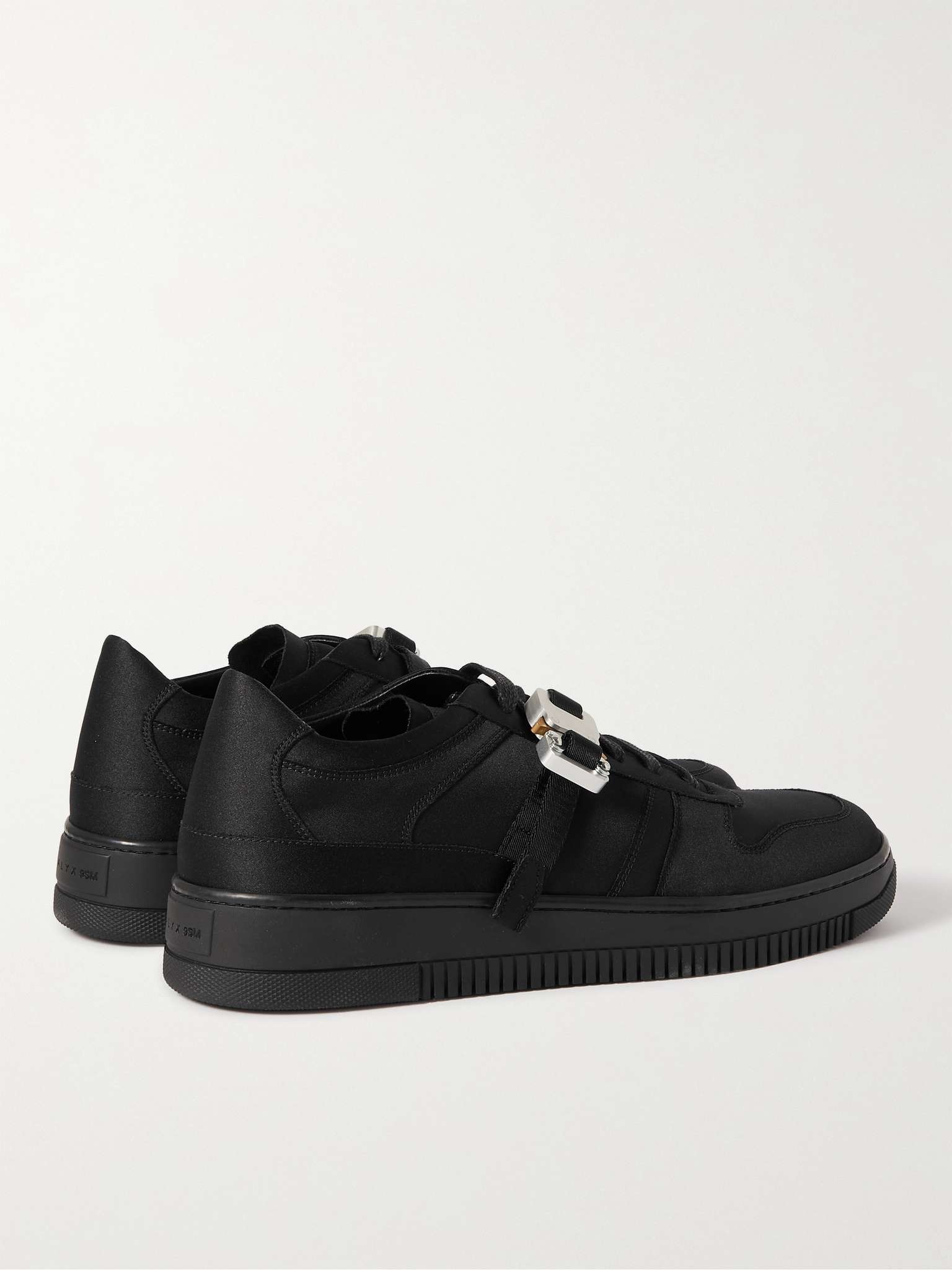 Buckle-Embellished Satin Sneakers - 3