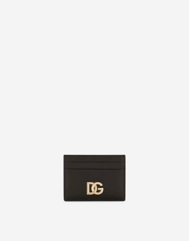 Calfskin card holder with DG logo - 1