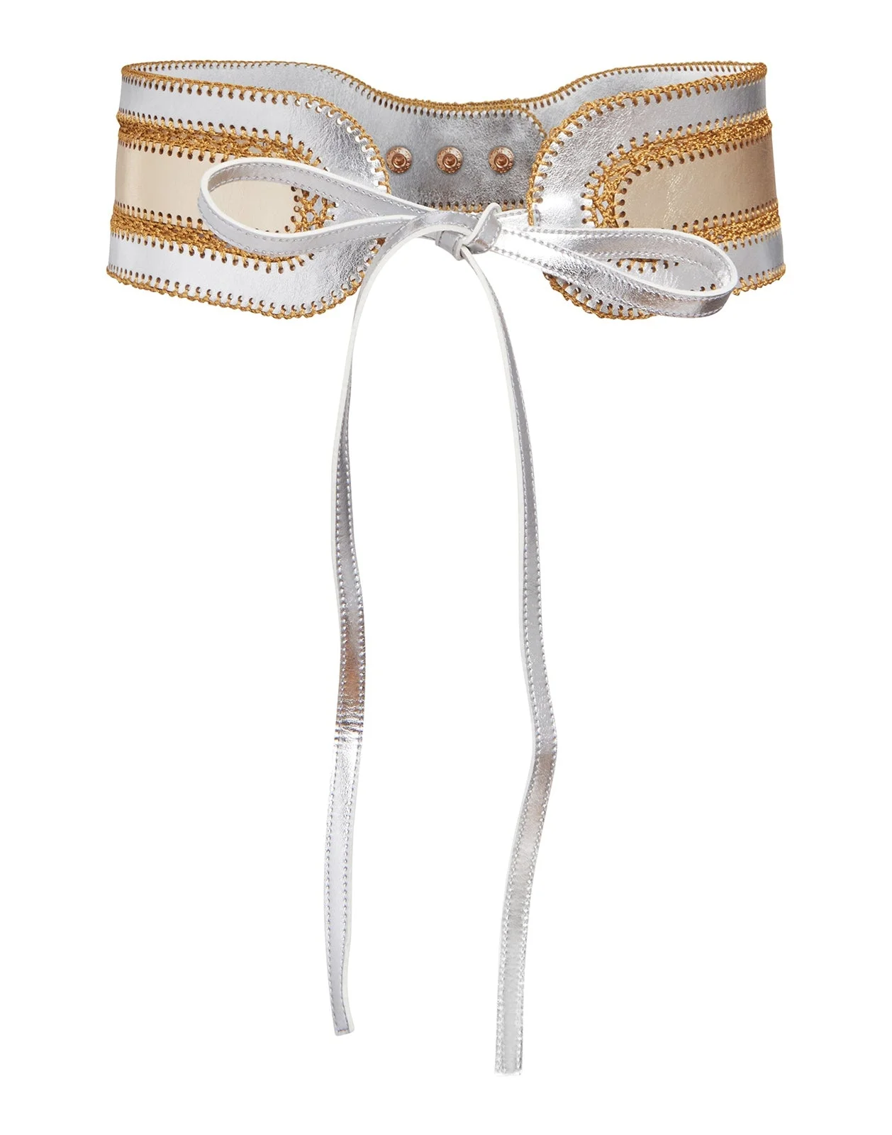 Metallic Vegan Leather Belt - 1