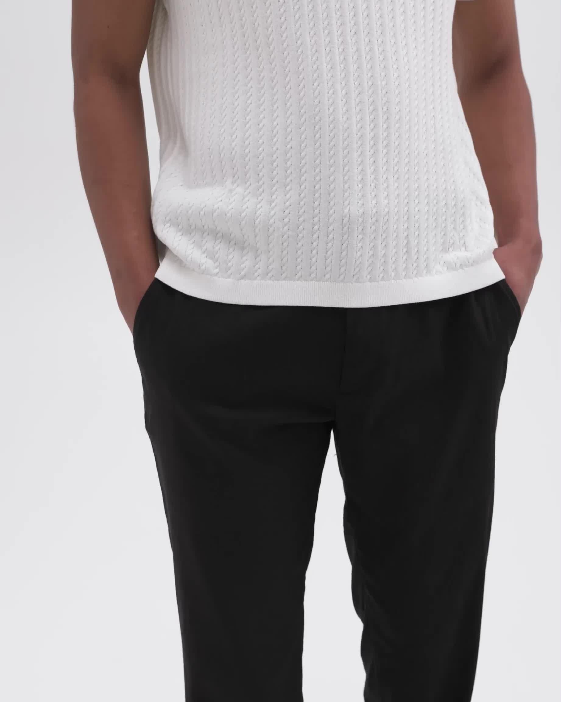 Cable Knit Polo in Cotton - 7
