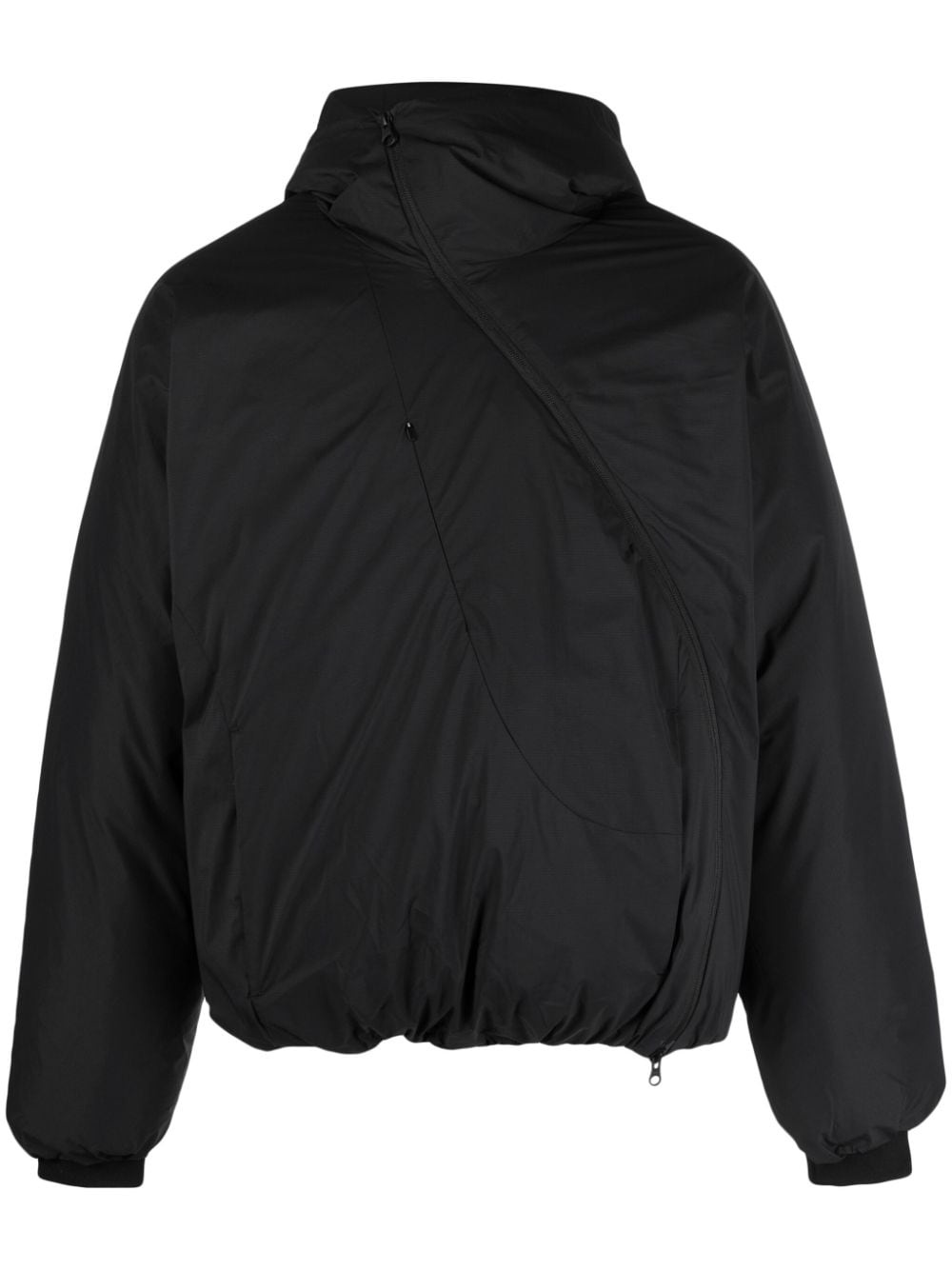 ripstop-texture asymmetrical zip-up jacket - 1