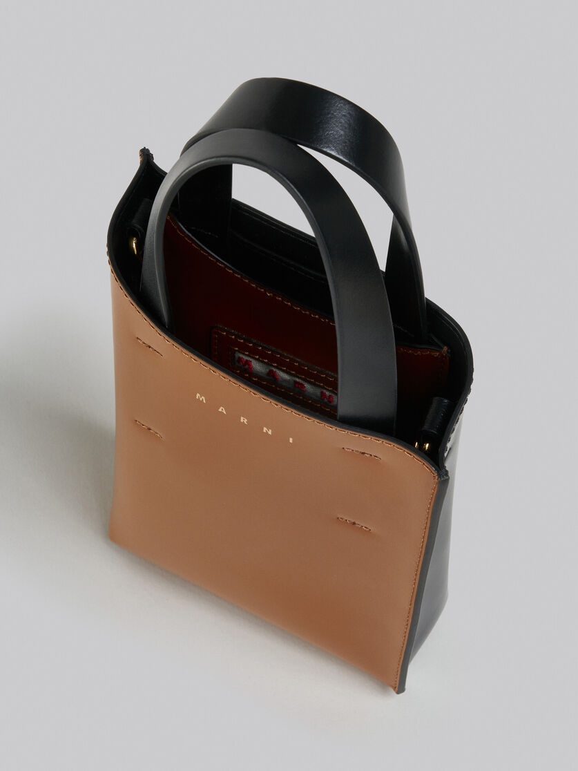 MUSEO NANO BAG IN BROWN AND BLACK LEATHER - 4