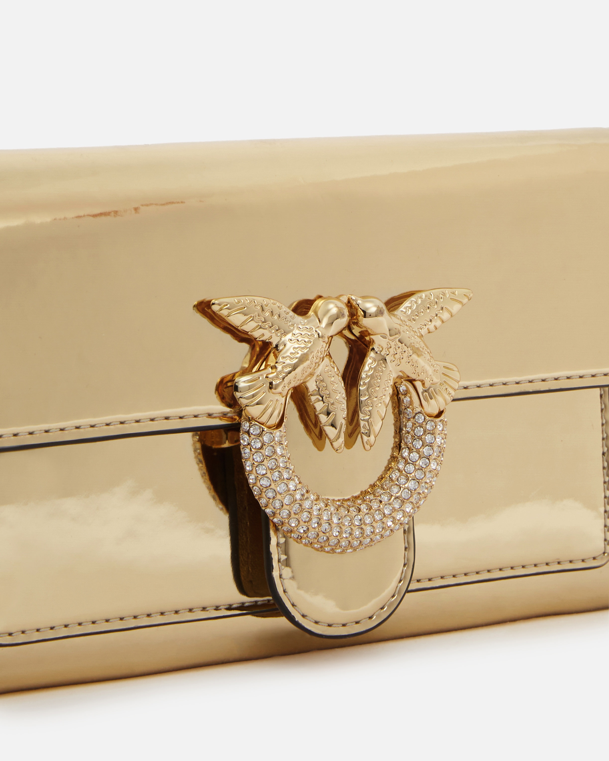LOVE BAG MIRROR-FINISH WALLET WITH SHOULDER STRAP - 3