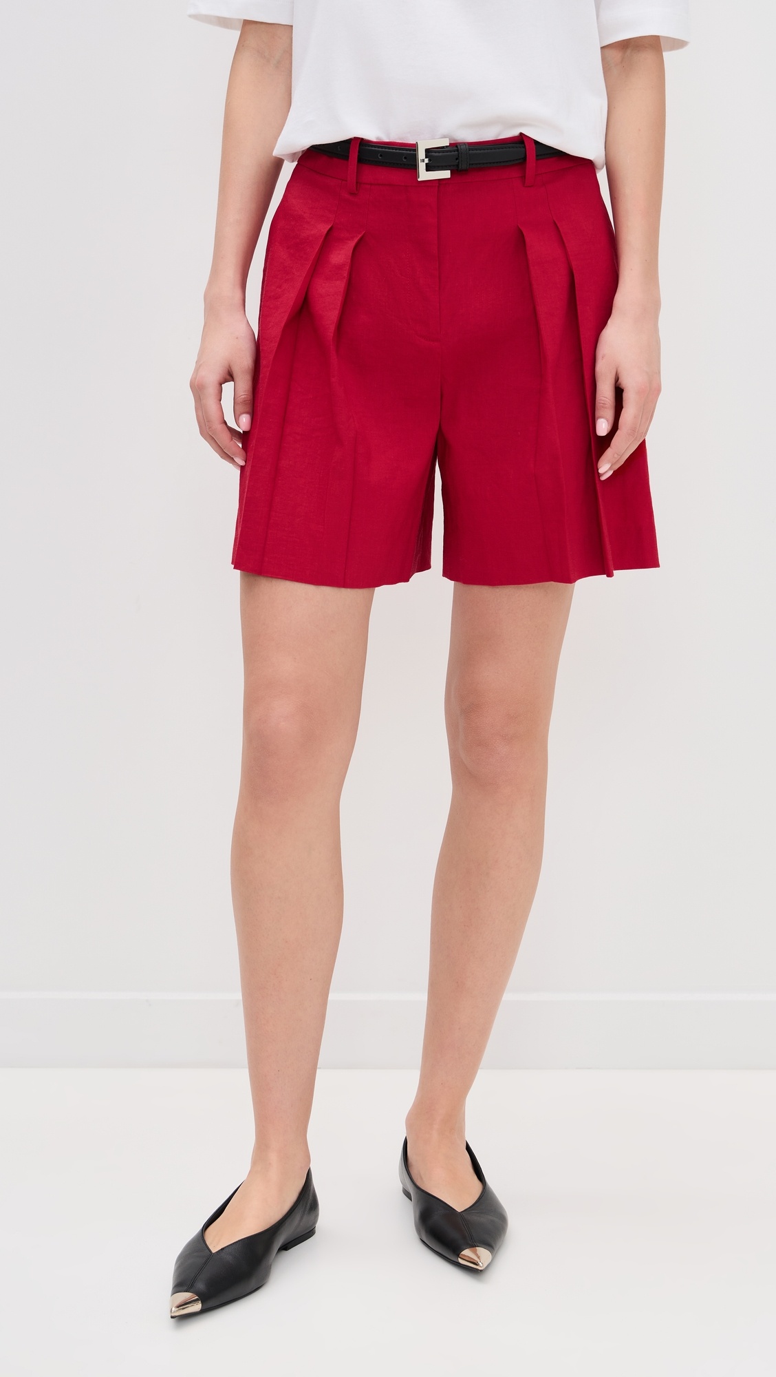 Pleated Front Shorts - 1