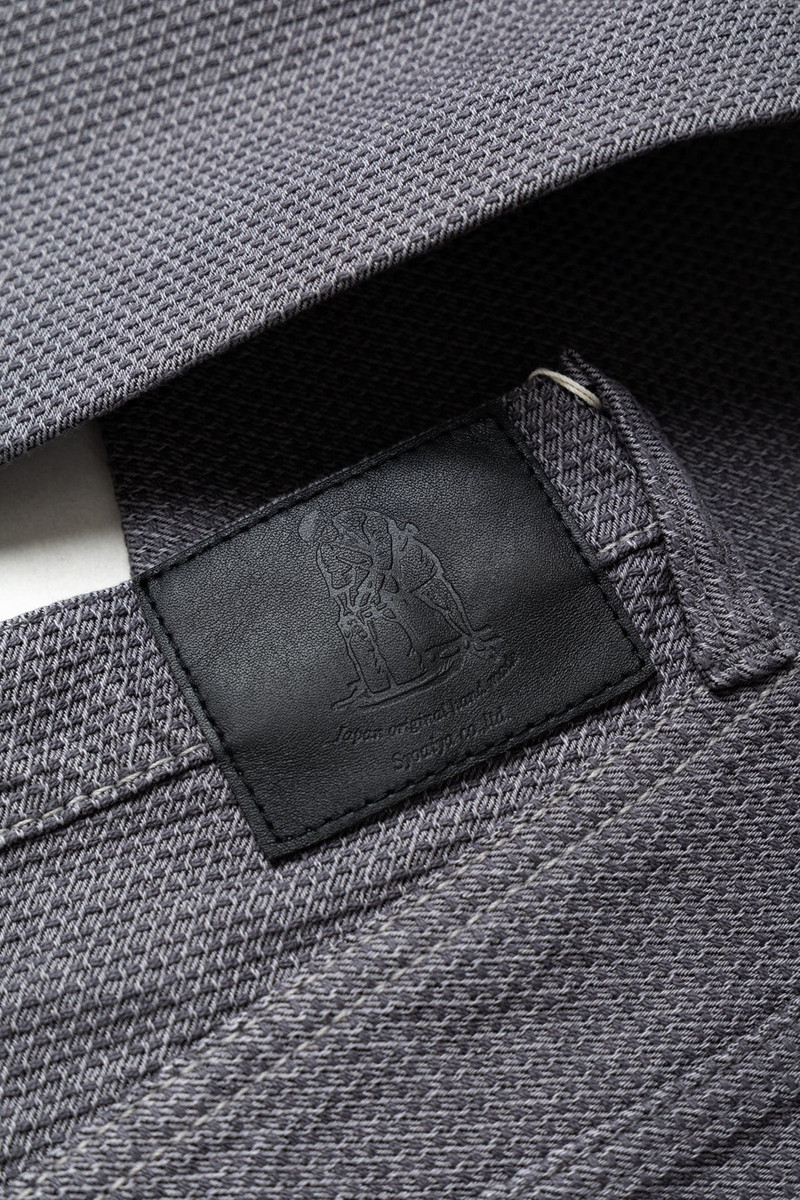 1178-GRY 12oz Sashiko 5P Pants Regular Fit - Heather Grey x Black 11
