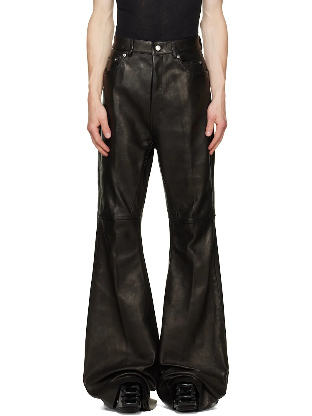 Black Tower Bolan Bootcut Leather Pants - 1