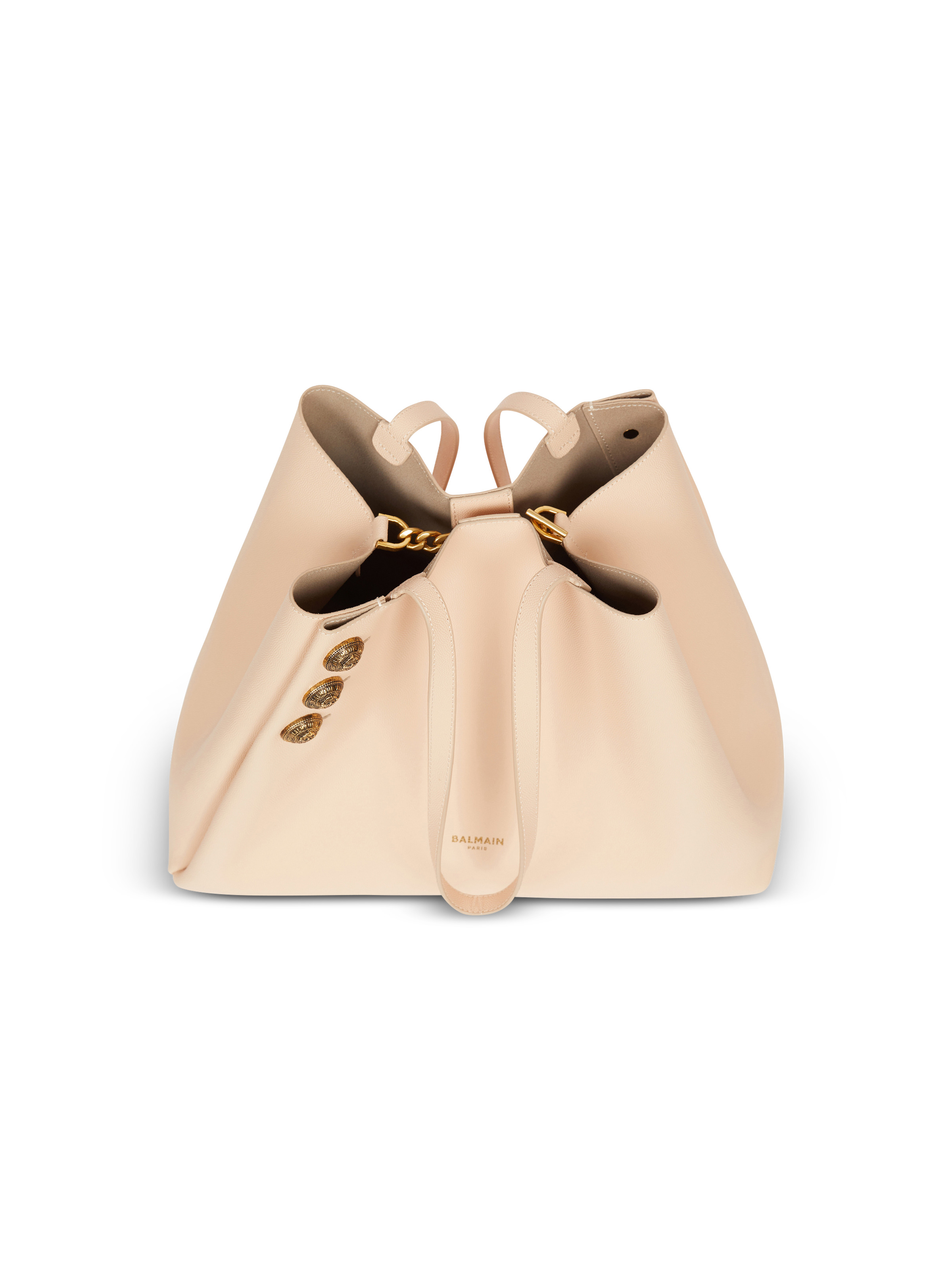 Emblème grained leather tote bag - 5