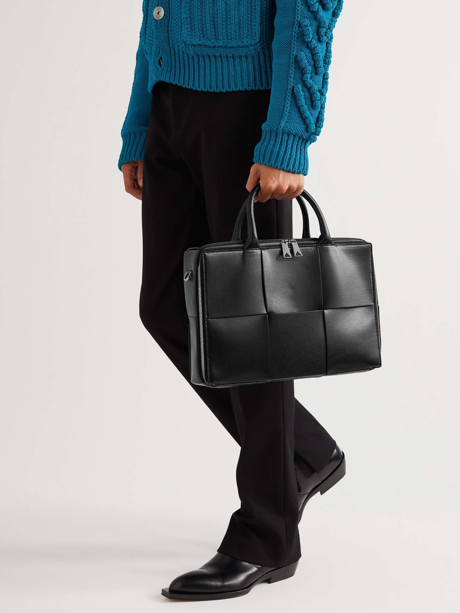 Intrecciato Leather Briefcase - 2