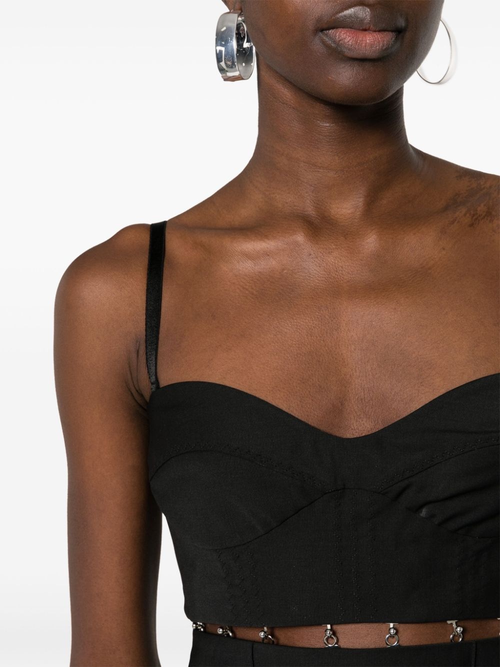 bustier-style twill set - 6