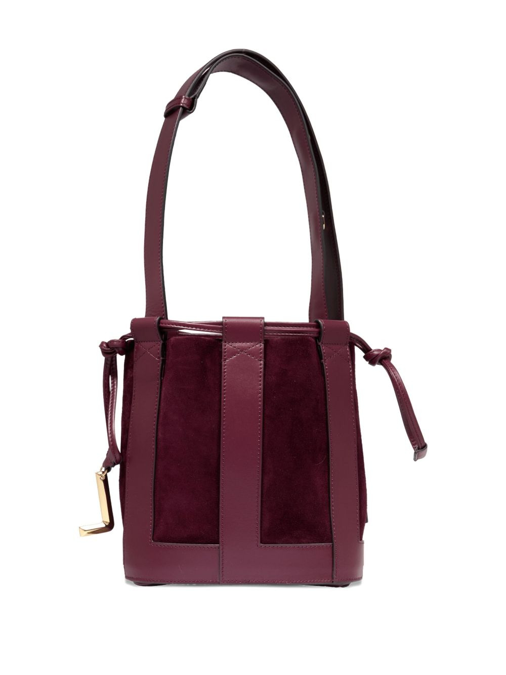 Elles leather-trimmed suede bucket bag - 3