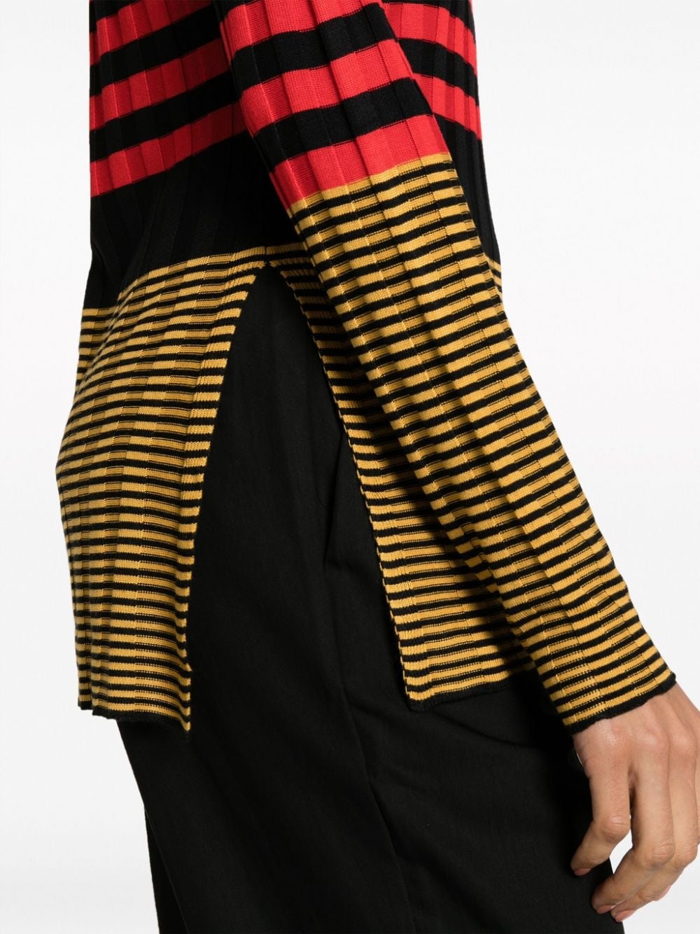 ribbed-knit striped jumper - 5