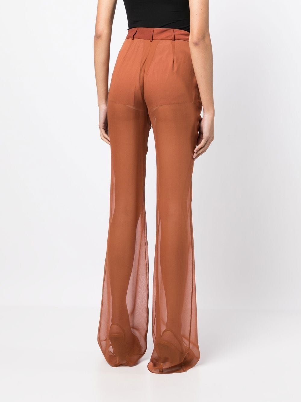 flared silk trousers - 4